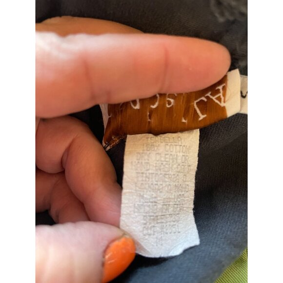 Vintage 90's boho cottage core patchwork dress maxi navy Medium pockets - Picture 11 of 11